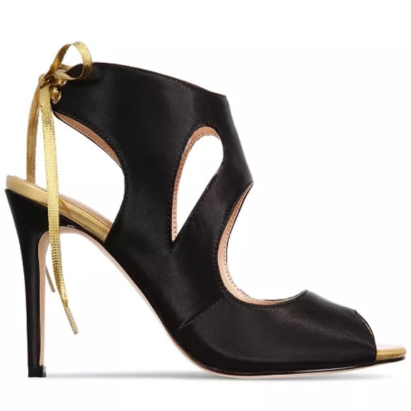 Things II Come Women’s Cutout Ribbon Heels Black Open-Toe Dress Sandals shoes 12 - Picture 9 of 9